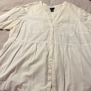 Torrid Ivory V-Neck Blouse 3